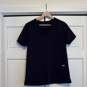 Figs Deep Blue V-Neck Scrub Top